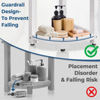 KingPavonini Waterproof Corner Shower Stool for Inside Shower, Anti-Fading Shower Bench for Shaving Legs, HDPS Anti-Fracture Shower Seat with Storage Shelf, Rapid Assembly, Load 400 Pounds
