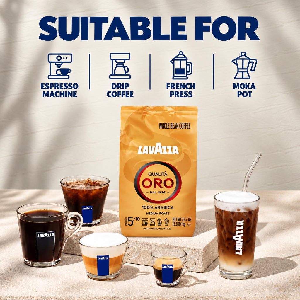 Lavazza QualitÃ Oro Whole Bean Blend, Medium Roast, 2.2 Pound (Pack of 1) ,100% Arabica, Central America & African highland origins, Fruity & Aromatic