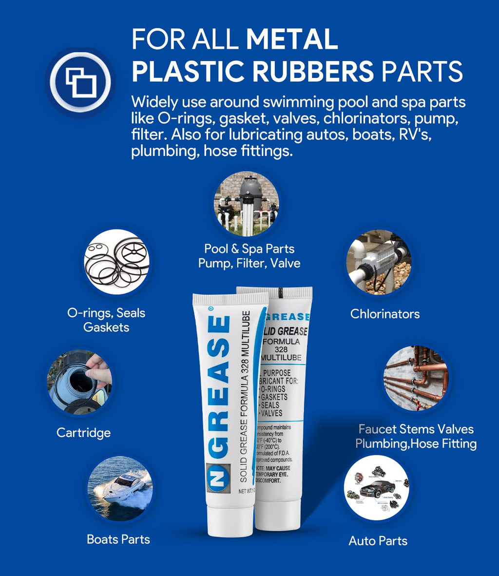 Replacement for Hayward SPX0327 3 Ounce Waterproof Lube for Swimming Pool Metal Parts O-Ring Gasket Silicone Lubricant, Plumbers Grease 3 oz Tube Lubricant (Limited Edition)