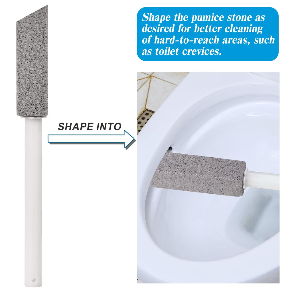 12 Packs Pumice Cleaning Stone with Extra Long Handle, Pumice Stone for Toilet Bowl Clean for Cleaning Toilets, Bathtubs, Grills, Swimming Pools, Sinks