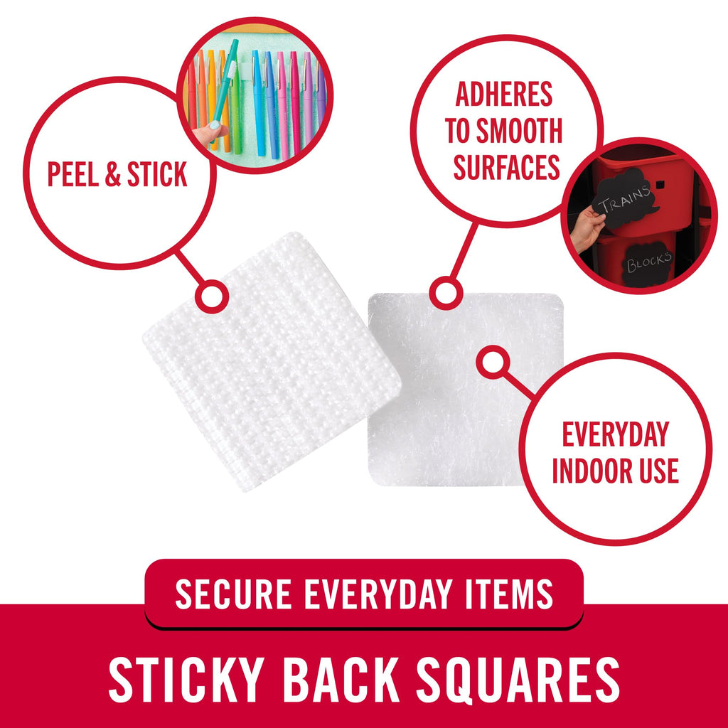 VELCRO Brand Sticky Back Squares, White, 0.88 in, 12 Count