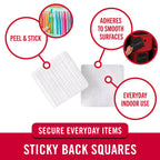 VELCRO Brand Sticky Back Squares, White, 0.88 in, 12 Count