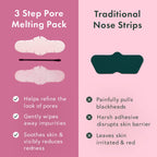 Rael Blackhead Remover, Miracle Patch Melting Pack, Nose Strips for Blackheads, Pore Cleansing and Soothing Sheets, 3 Step Kit, Sebum Removing Cotton Swabs