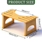 Foldable Toilet Stool, 7 Inch Poop Stool for Bathroom, Bamboo Toilet Stool Squat Adult, Collapsible Squatting Potty Stool with Non-Slip Strip - Improve Squatting Posture and Comfort, Wood
