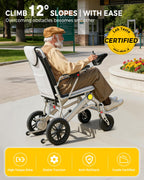 Ultralight 34lbs Foldable Electric Wheelchair for Adults, 350lbs Capacity, 500W Motor & Detachable Lithium Battery, Aluminum Frame Electric Wheelchair, All-Terrain Magnesium Wheels