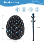 Waaaandefu 3D Printed Dragon Glow in The Dark with Matching Egg – UV Reactive 3D Printed Dragon Egg Set – Upgraded 2025 Collectible for Fantasy Fans