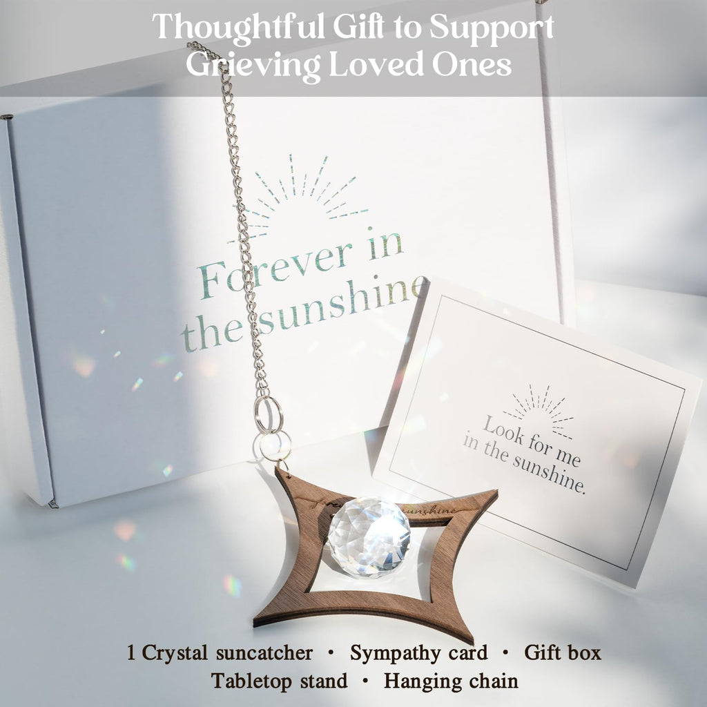 Sympathy Gifts for Loss of Loved One, Crystal Rainbow Maker Suncatcher | Memorial, Grief, Remembrance, Bereavement, Condolence Gift for Mom, Dad, Women, Men, Miscarriage, Funeral | Sorry for Your Loss