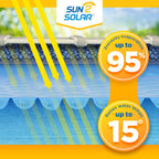 Sun2Solar Clear 18 ft Round Pool Solar Cover | 1600 Series | Heat Retaining Blanket for Inground and Above Ground Swimming Pools | Harness The Sun's Energy to Heat Pool | Bubble Heating Blankets