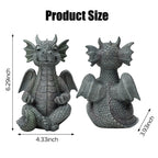 UTTCMK Garden Dragon Statue Decor - Meditation Dragon Sculpture Figurine Outdoor Decoration, Zen Yoga Garden Art Sculpture for Patio Lawn Yard Balcony Indoor Decor(Hands Flat)