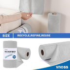 Vnoss 100 Pack Microfiber Cleaning Cloth Roll, Tear Away Reusable Towels, 11" X 9", Ultra Absorbent & Lint Free Cloth for Cars, Kitchen, Window, Home and Shop, Gray