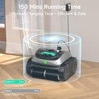 (2026 Upgrade) WYBOT C1 Pool Robot Vacuum for Inground Pools, 4-in-1 Cordless Robotic Pool Cleaner Lasts 150min, Triple-Motor up to 1,614 Sq.ft, Smart APP Support, Auto Wall & Waterline Cleaning