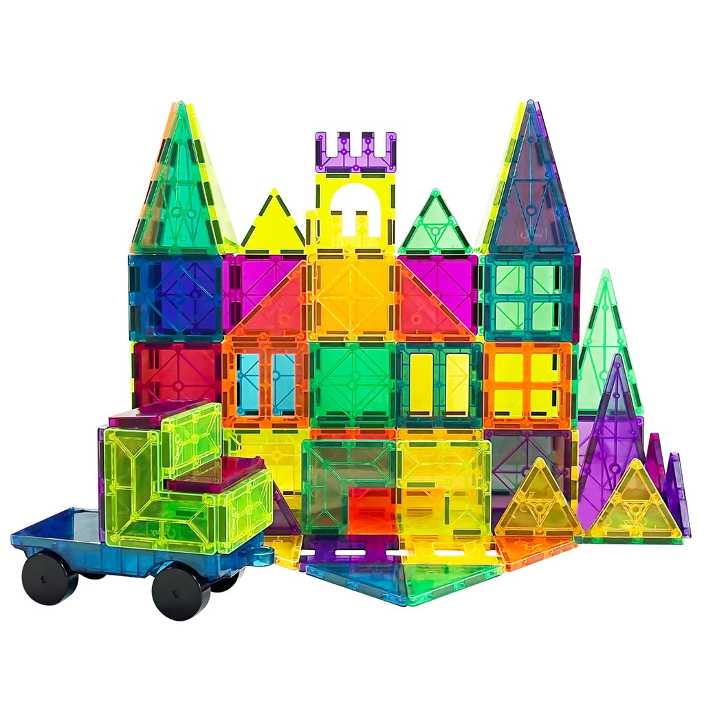 Bmag Magnetic Tiles, 67 PCS with 1 Car Building Blocks for Toddlers, 3D Magnet, STEM Educational Learning Building Blocks for Kids Children, Stacking Montessori Toys Gifts for Boys Girls