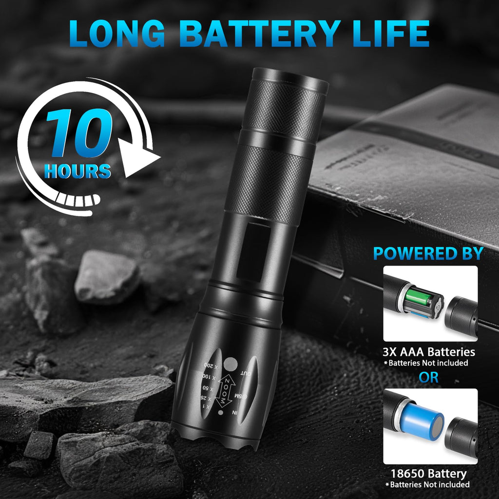 6Pack LED Flashlights High Lumens, 5Mode Tactical Flashlight for Home, Small Flashlights Powerful, Pocket Flashlight Battery Powered, Adjustable Torch Light, Mini Flash Light for Emergencies Camping