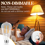 GvvooHome LED Edison Bulbs, E26 Bulb 60 watt Equivalent, Non-Dimmable, Soft White 2700K, ST58 Vintage Light Bulbs, 90+ CRI, 6W 600LM, E26 Medium Base, Clear Glass, 6 Pack