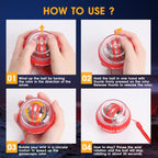 JIN BD Wrist Trainer Ball Auto-Start Wrist Strengthener Gyroscopic Forearm Exerciser Gyro Ball for Strengthen Arms, Fingers, Wrist Bones and Muscles with LED Light, Red