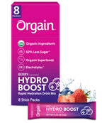 Orgain Organic Hydration Packets, Electrolytes Powder - Mango Hydro Boost with Superfoods, Vegan, Gluten-Free, No Soy Ingredients, Non-GMO, Less Sugar than Sports Drinks, 16 Count