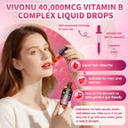 VivoNu Vitamin B Complex Liquid Drops, Methylated Vitamin B12 6000 mcg, B1, B6, B3, B5, B2, Folate, Biotin, Magnesium, Zinc, CoQ10 for Metabolism* & Energy Support, Raspberry Flavor - 3 Bottle