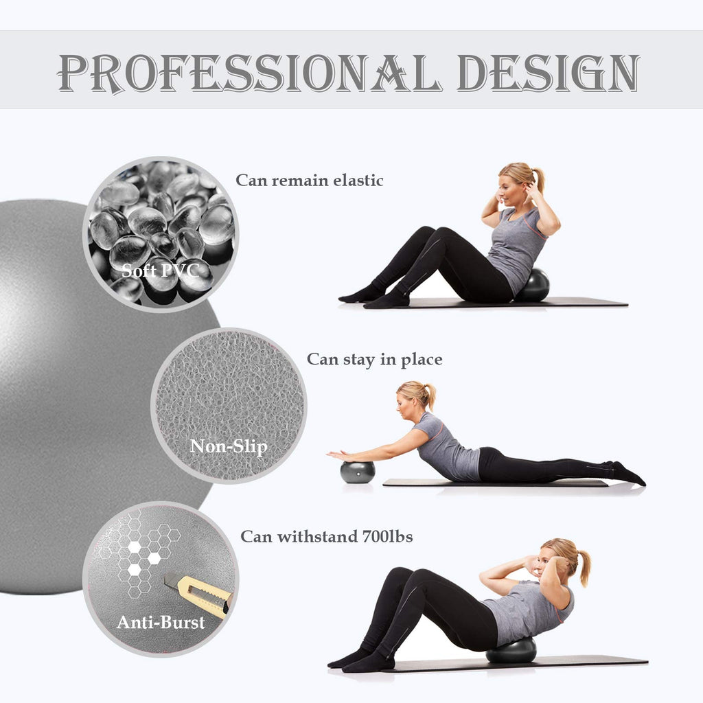 Soft Pilates Ball 9 Inch, Ideal Small Exercise Ball Between Knee Squeeze for Physical Therapy Yoga Core Medicine Abs Pt Bouncy, Mini Rubber Fitball Barre Workout Equipment for Women Men Kid Toddler