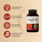 NatureBell CoQ10 300mg - 240 Capsules - High-Potency Support for Healthy Heart - Daily Energy & Vitality Aid with Antioxidant Support - Easily Absorbed Ubiquinone & Omega-3*