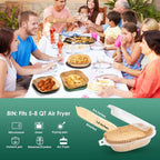 500 Pcs Air Fryer Paper Liners, 8" Square Air Fryer Liners Disposable, Heavy-Duty Parchment Paper for 5-8 qt Airfryer Basket, Non-Stick & Grease-Proof Baking Liner for Oven Pan