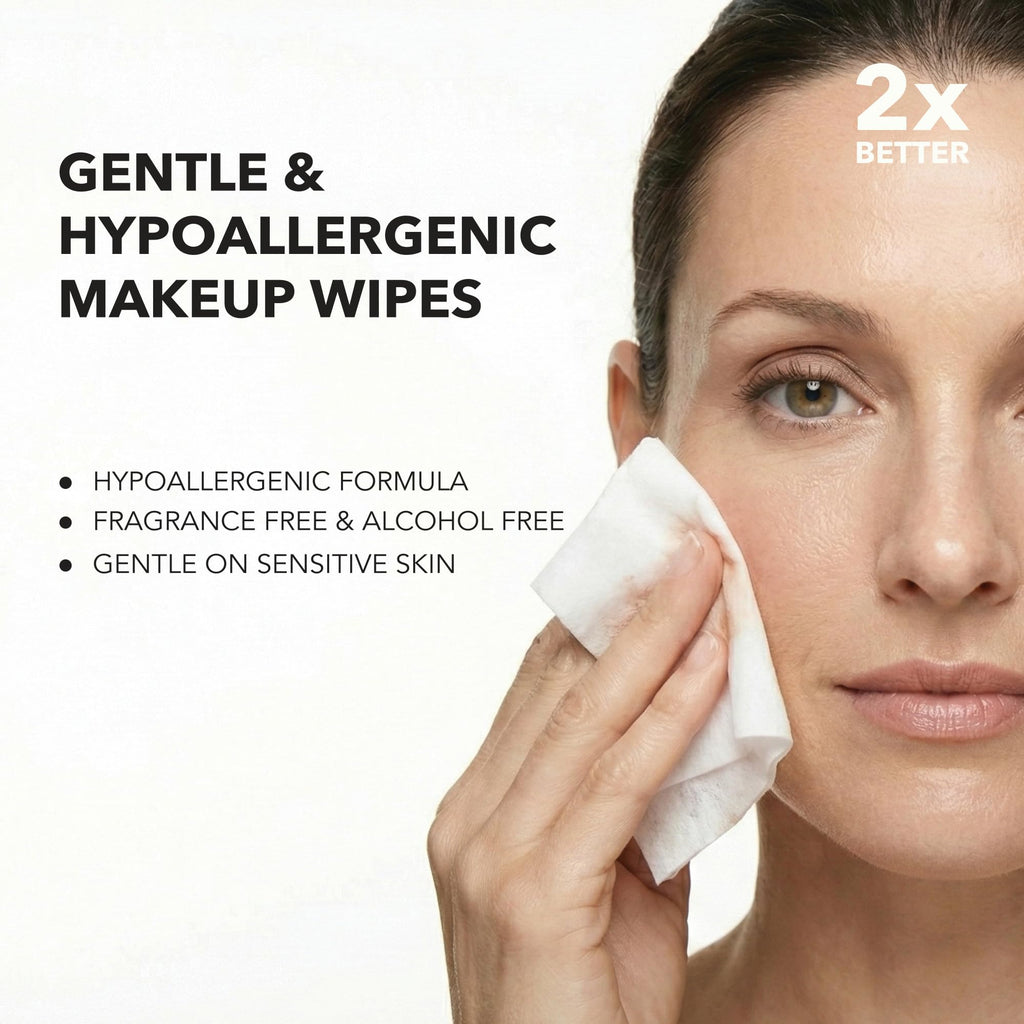 mivida 100 Count Hypoallergenic Individually Wrapped Makeup Remover Wipes with Vitamin E | Dermatologist Tested | Alcohol-Free, Fragrance-Free makeup remover wipes individually wrapped