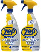 Zep Plus Stainless Steel Cleaner - 32 Fl OZ - R53512-2-in-1 benefits clean while preventing future fingerprints and smudges, (Pack of 2)