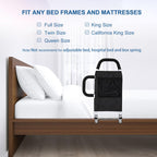HEPO Bed Rails for Elderly Adults Safety with Storage Pocket, Assist Rail with Dual Grab Bars for Easily Getting in & Out of Bed, Bed Rail Fits King, Queen, Full, Twin Bed
