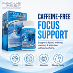 Focus Fast Brain Supplement - Improve Working Memory, Enhance Focus, Boost Cognition in as Little as 1 Hour, Caffeine/Stimulant Free Nootropic