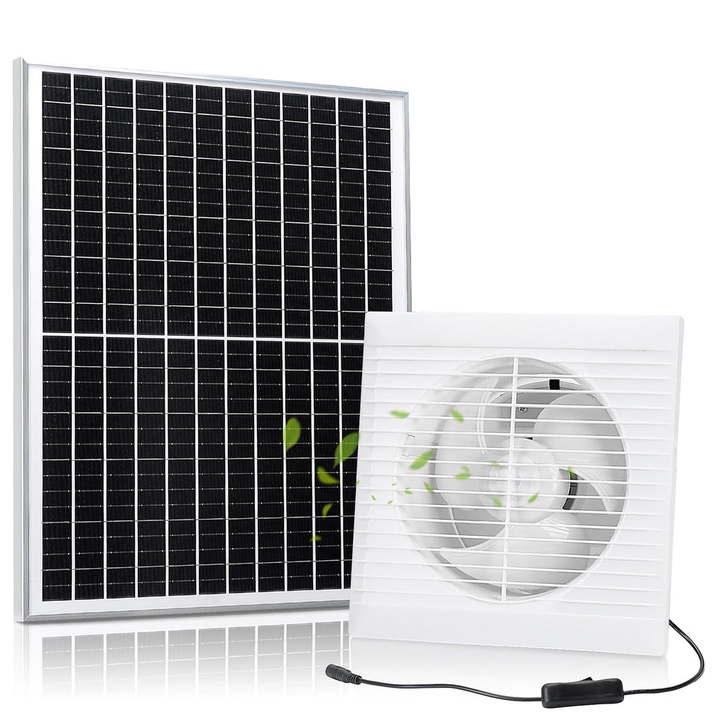 Fanspex 8" Solar Exhaust Fan for Greenhouse, Shed & Chicken Coop