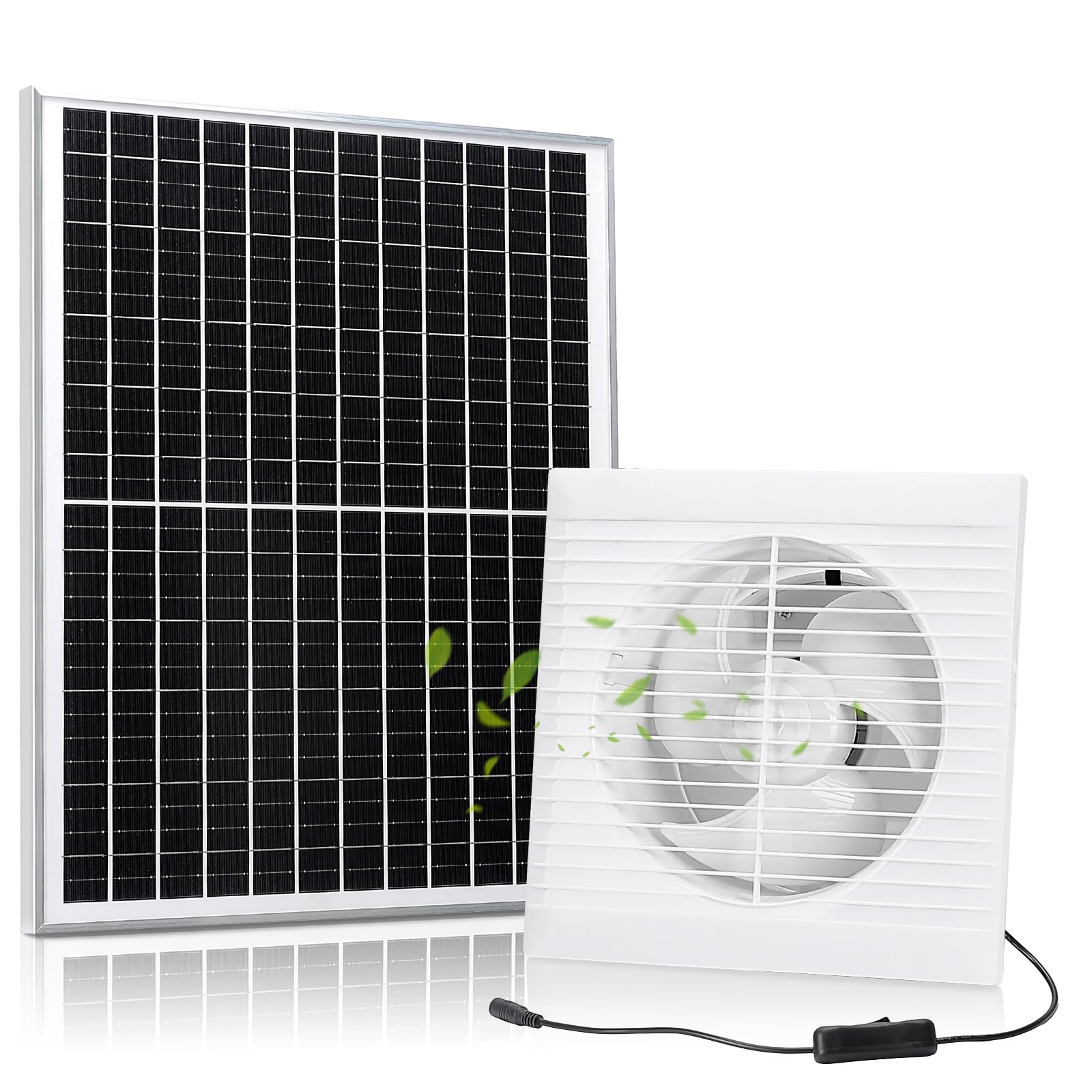Fanspex 8" Solar Exhaust Fan for Greenhouse, Shed & Chicken Coop
