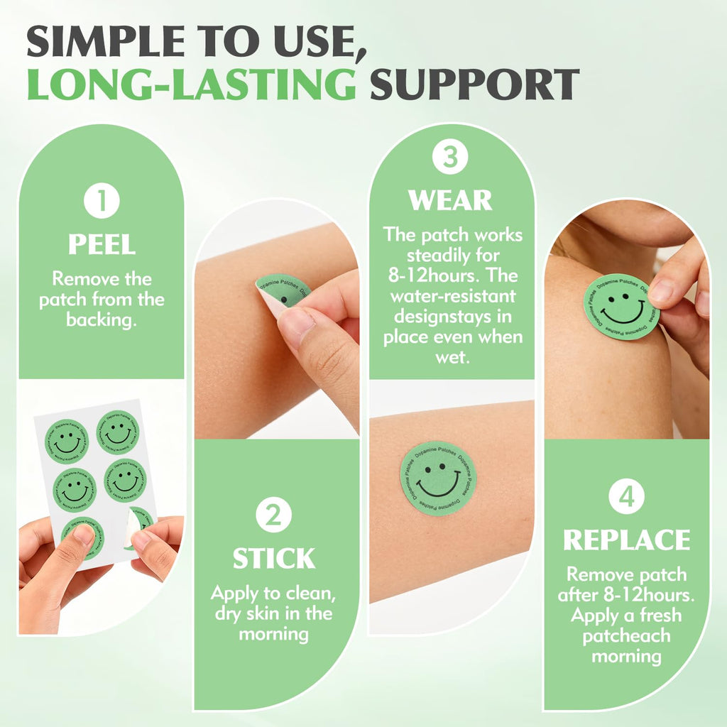 FUTHRI Dopamine Patches,Vegan, 60 Count | Mood Boost & Positivity Support | Mood Support Patches for Daily Mental Wellness, Plant-Based Formula, Supports Dopamine & Serotonin Balance for Women & Men