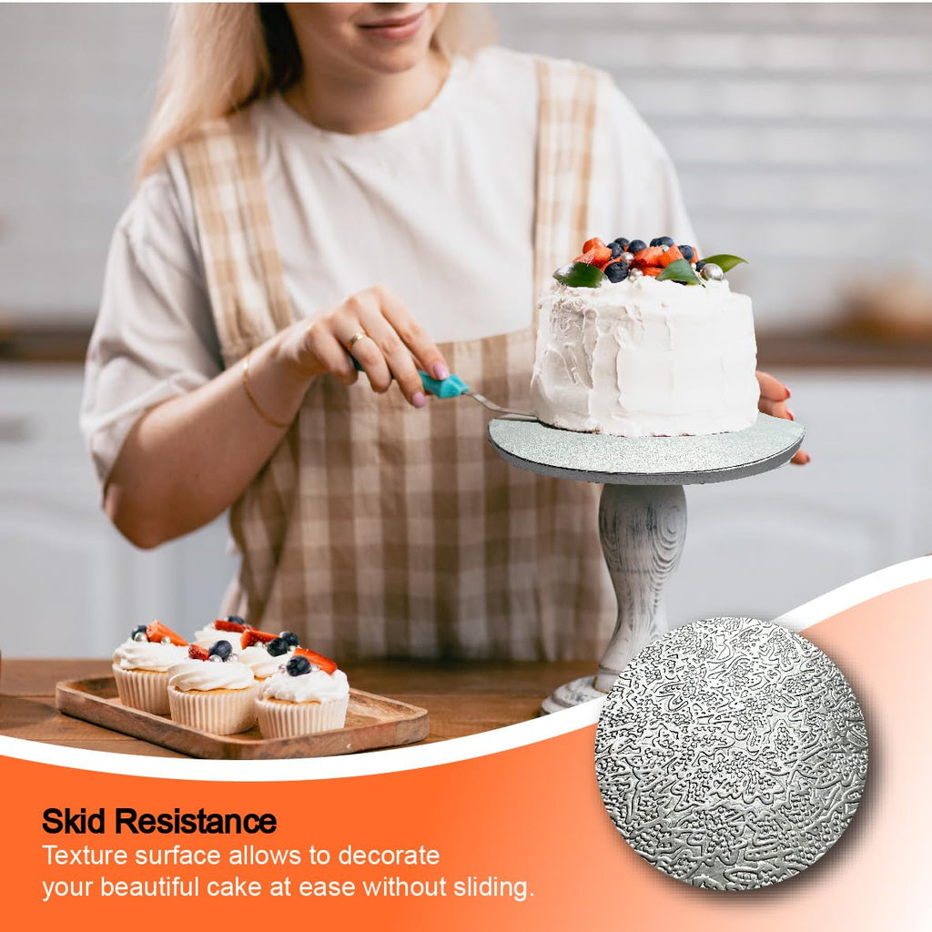 ANSSDO 12 Packs Thick Cake Drums, Greaseproof 12 inch Assorted Round Cake Drum in Gold Black Sliver White Cake Base, Cardboard Cake Boards for Presenting Heavy/Tall Tiered Cakes, Base para Pastel