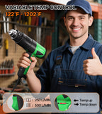 COMTO Heat Gun 1800W Fast Heating 122℉-1202℉ Heavy Duty Hot Air Gun Variable Temperature Control Overheat Protection 2 Speed Air Flow with 4 Nozzles for Crafts, Shrinking Tubing, Vinyl Wrap (SG-1004)