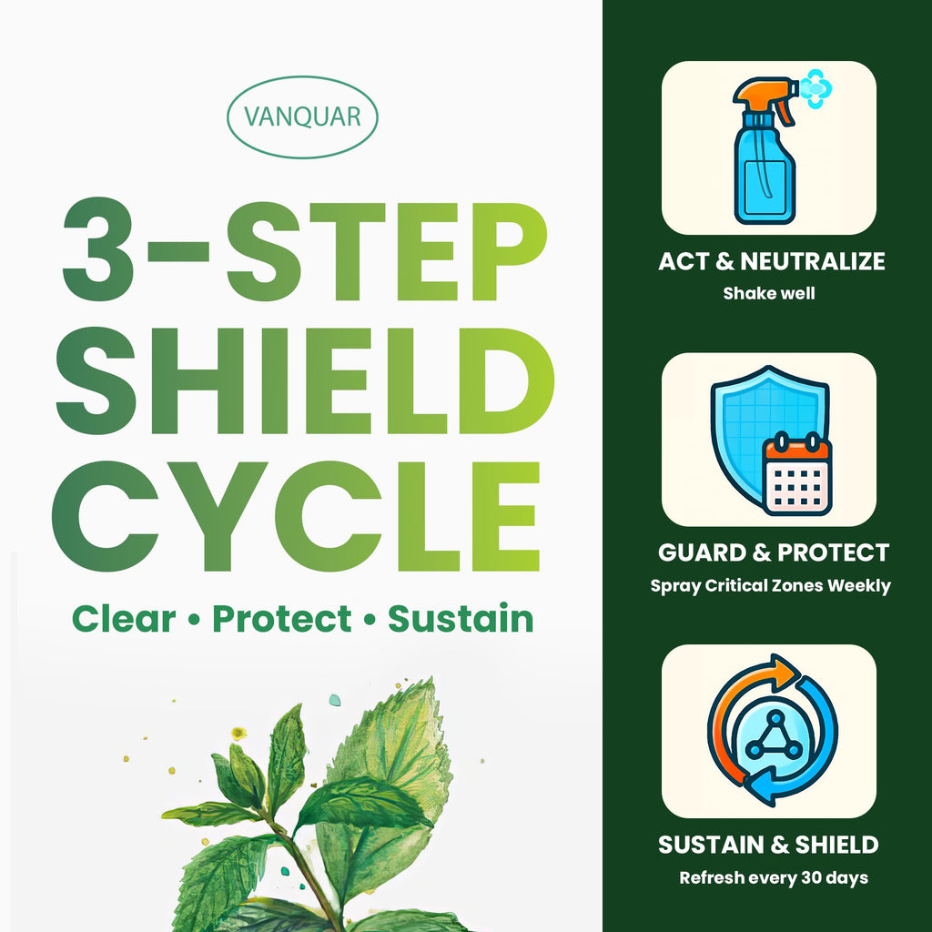 VANQUAR Peppermint Oil Insect & Spider Repellent Spray - All-Natural, Pet-Safe Bug Control for Home, Kitchen & Garden - 16 oz