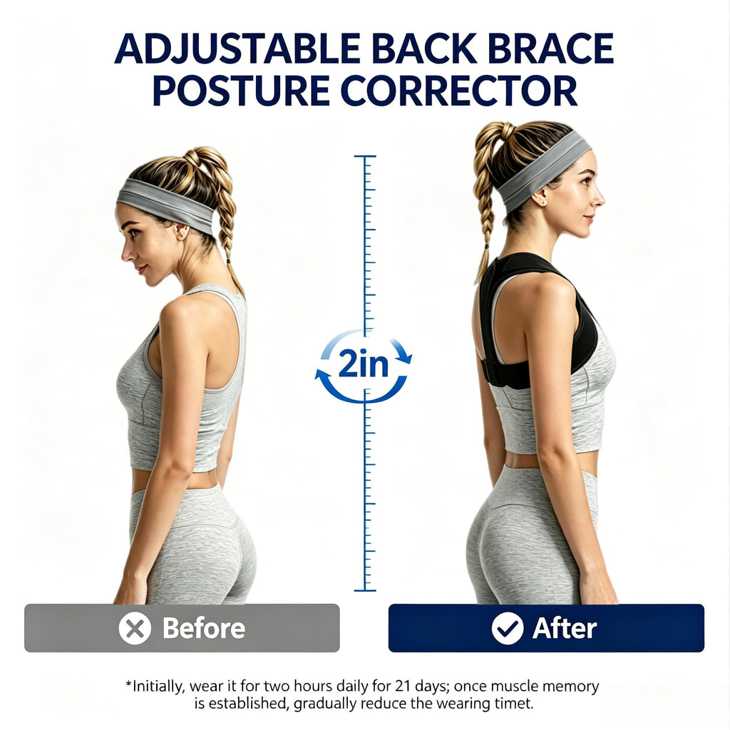 sundpik Posture Corrector for Women and Men, Adjustable Upper Back Brace, Breathable Back Support Straightener, Providing Pain Relief from Lumbar, Neck, Shoulder, and Clavicle.