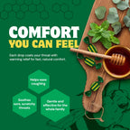 Honees Filled Menthol Cough Drops, Honey, Menthol & Eucalyptus Cough Drops- Natural Sore Throat Relief - Nothing Artificial -Throat Lozenges, Non-GMO (5 Pack - 100 Drops)