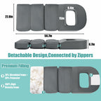 HOMBYS BBL Pillow After Surgery for Sleeping,High Density Foam Brazilian Butt Lift Pillow Post Surgery Recovery for Sleeping,Dark Grey BBL Chair with Hole for Sitting