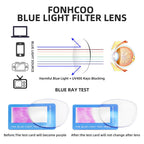 FONHCOO Blue Light Blocking Glasses Fashion Round TR90 Frame Transparent Eyewear Anti UV Computer Glasses for Women Men (Black)