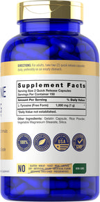 Carlyle L Tyrosine Capsules 1000mg | 300 Count | Therapeutic Grade | for Men and Women | Non-GMO & Gluten Free Supplement