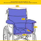 Trendcode Wheelchair Cushions，Pressure Pain Relief Accessories with Armrest Covers. Supports Coccyx & Back, Non-Slip. Fits 18" Wheelchair with Full Arms, Blue.