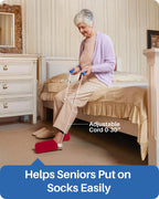 Jellas 4.6 Inch Wide Sock Aid Kit - Long Rope Assist Device for Seniors, Limited Mobility, Post-Surgery | No Bend Sock Helper & Remover | Easy On/Off Socks Tool (White)