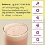 Happy Viking Plant-Based Protein Powder +100 Superfoods Strawberry Meal Replacement Shake, Created by Venus Williams, 30g Plant Protein, 10g Fiber, Vegan, Gluten-Free, Non-GMO,15 Meals