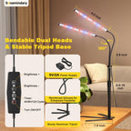 Sonamindary Grow Lights for Indoor Plants, Full Spectrum, Dual Head Tripod