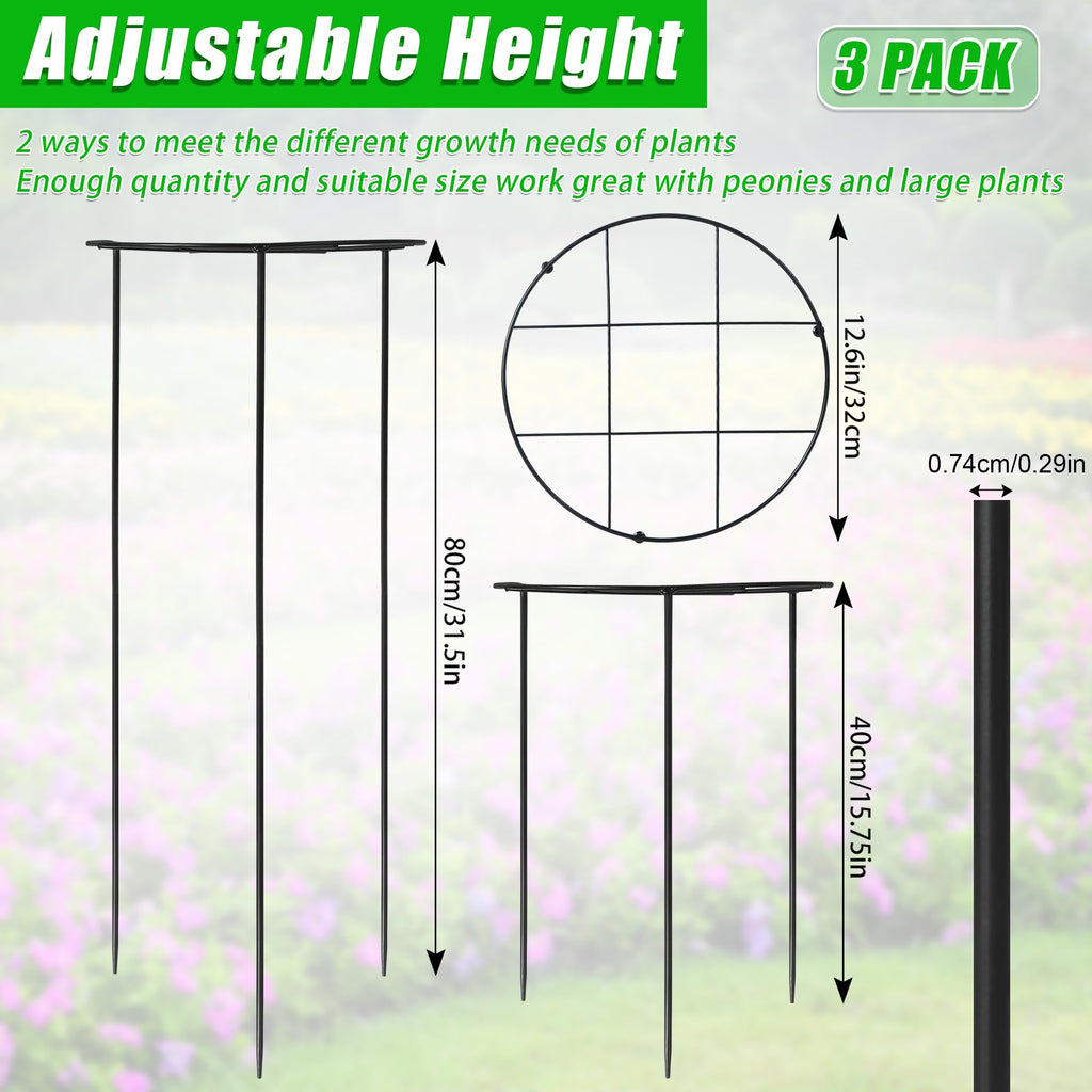 Peony Cages and Supports, 31.5"H x 12.6"D Plant Supports for Outdoor Plants