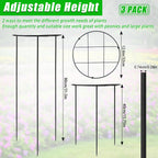 Peony Cages and Supports, 31.5"H x 12.6"D Plant Supports for Outdoor Plants
