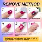 Eodci 3Pcs Magic Nail Polish Remover, Soak-Off Quick,Quickly & Easily Professional Remove Gel Nail Polish, Gel Polish Remover for Nails