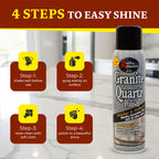 Rock Doctor Granite Polish Spray and Surface,18oz.Can Polish Tile, Marble, Kitchen Countertop, and Natural Stone Surfaces, Streak-Free Shine Pack of 2