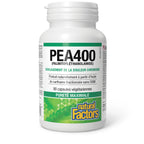 Natural Factors PEA400 - Pure Palmitoylethanolamide for Relief - Supports Nervous System & Occasional Discomfort - Non-GMO - 90 Capsules (90 Servings)