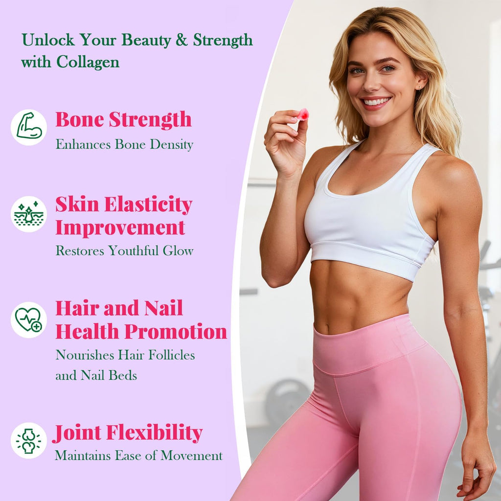 Creatine for Women, Creatine Monohydrate Gummies with Collagen, Vitamin D3 & Calcium for Muscles, Booty & Energy, Flavored Sugar Free Creatine Gummies Post & Pre Workout Supplements (Pack of 2)