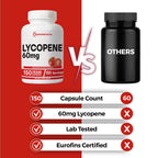 Immortal Herbs Lycopene Supplement for Men 60mg, 120 Capsules, Natural Tomato Extract Powder, 4 Month Supply, 100% Veg Lycopene Complex, Non-GMO and Gluten Free Carotenoid Supplement